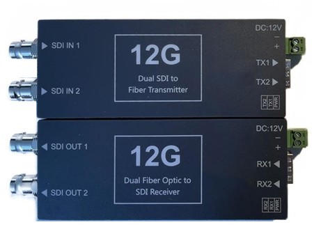 2Ch 12G-SDI Fiber Optic Transmitter/Receiver