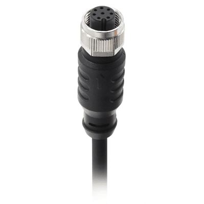 M12 A-coded 8-pin Molded Female Straight Connector with 8×24AWG Unshielded Cable